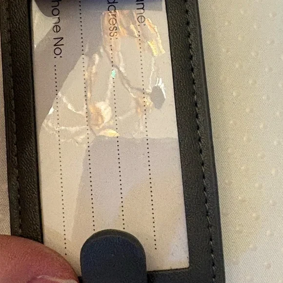 Versace Gray Leather Medusa Keychain Tag with Gold Tone Medallion - Picture 8 of 8